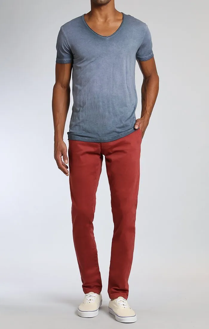 JOHNNY SLIM LEG CHINO IN ROSE WOOD TWILL