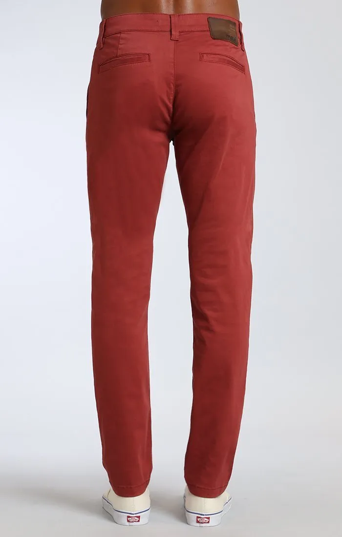 JOHNNY SLIM LEG CHINO IN ROSE WOOD TWILL