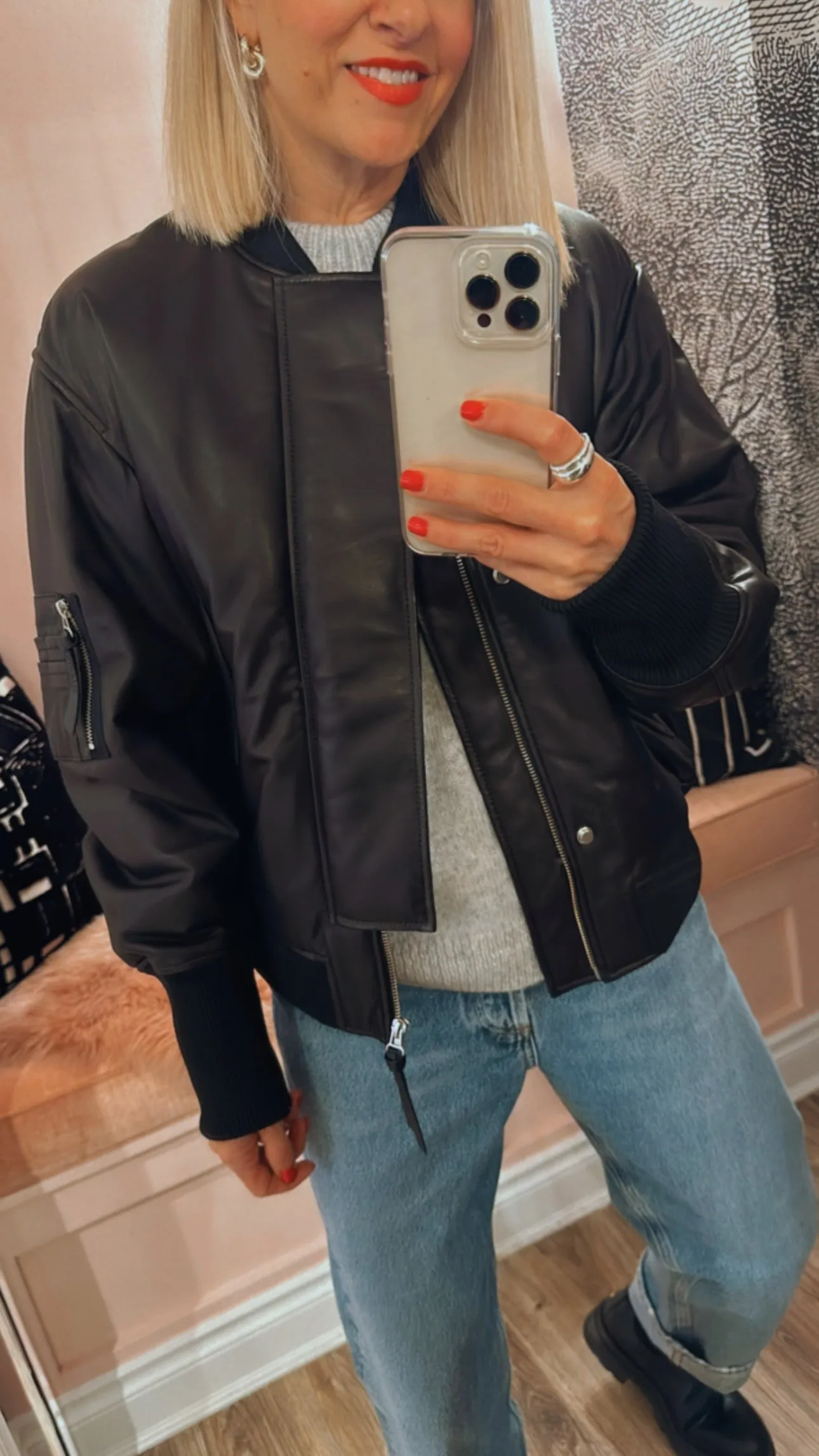 Leather Bomber Jacket