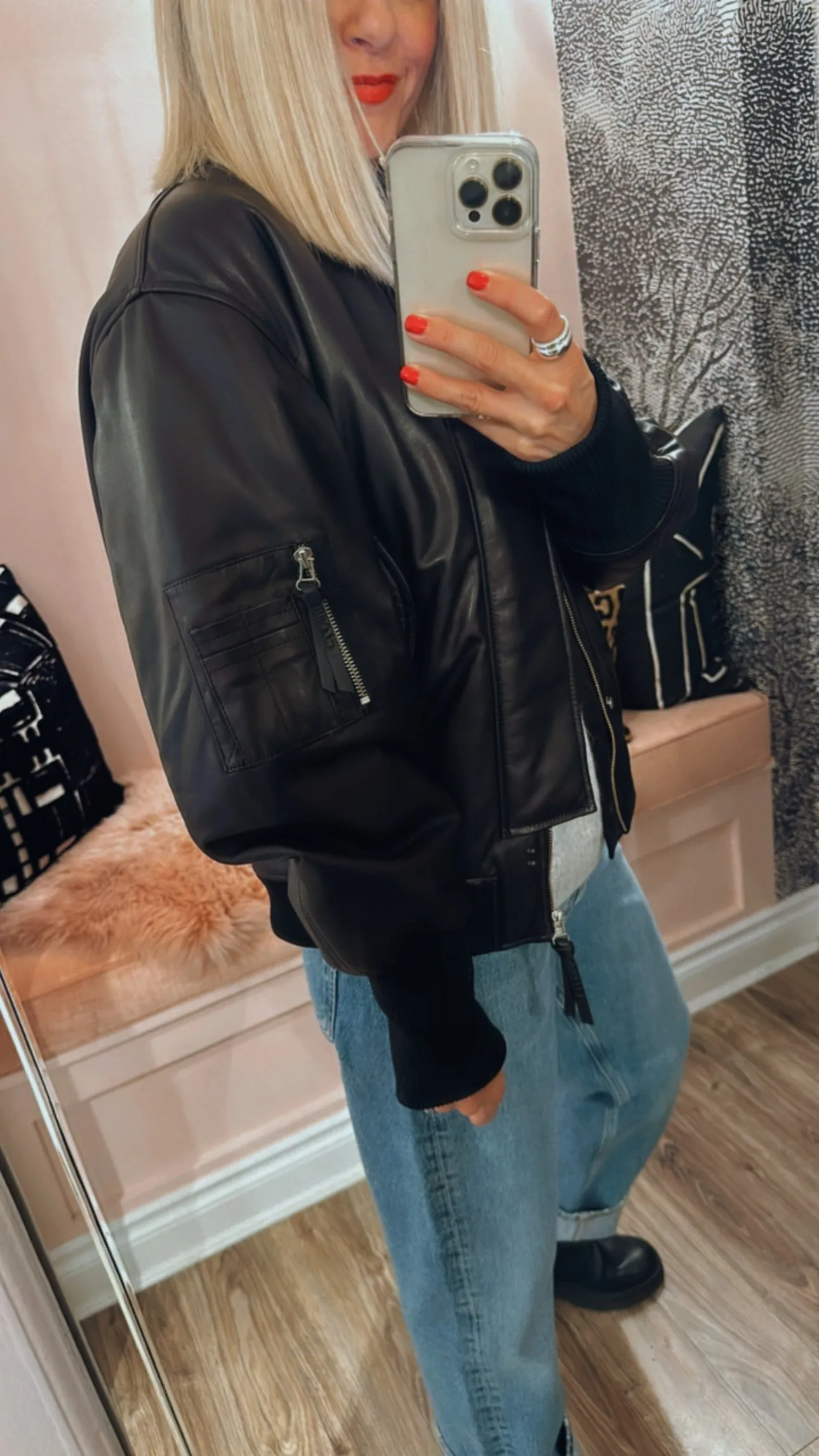 Leather Bomber Jacket