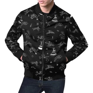 Ledger Dabbles Black Bomber Jacket for Men