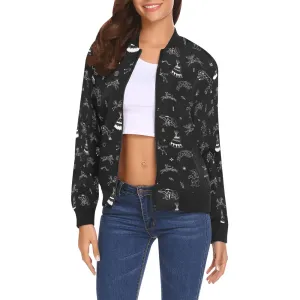 Ledger Dabbles Black Bomber Jacket for Women