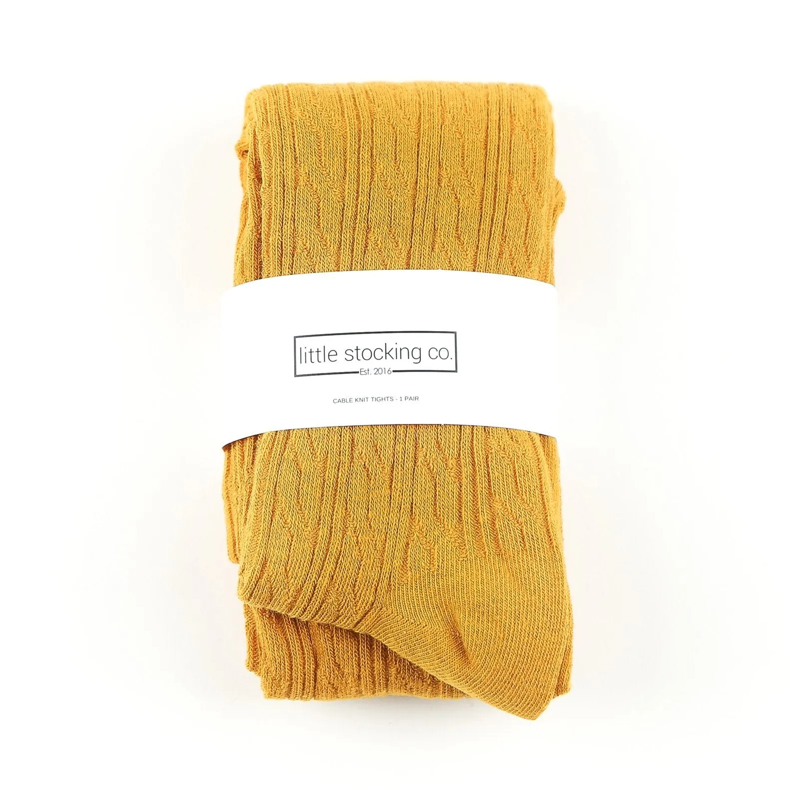 LSC114 - Golden Yellow Cable Knit Tights