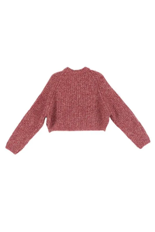 Melange multicolor sweater top - online exclusive