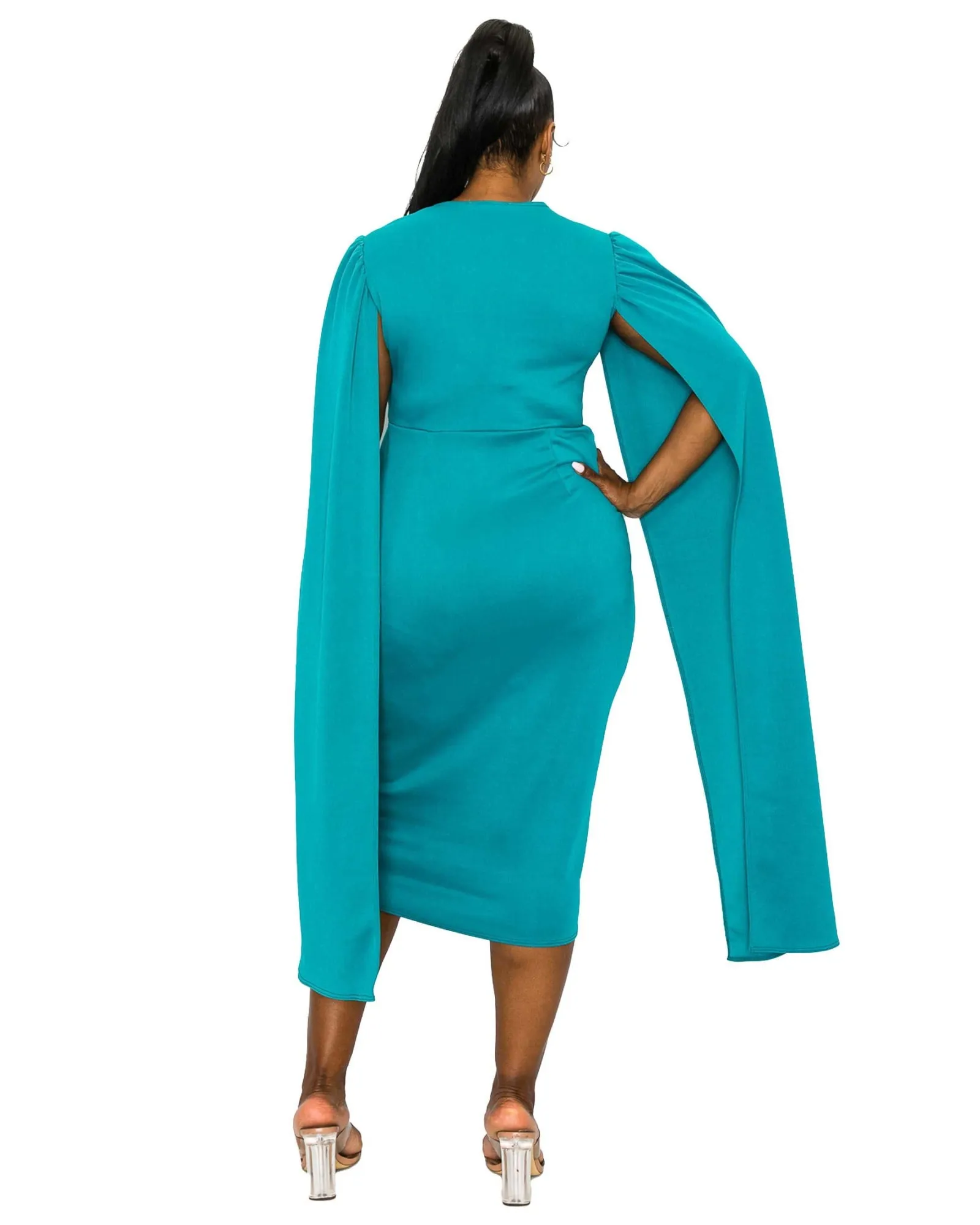 Naomi Cape Dress | Jade