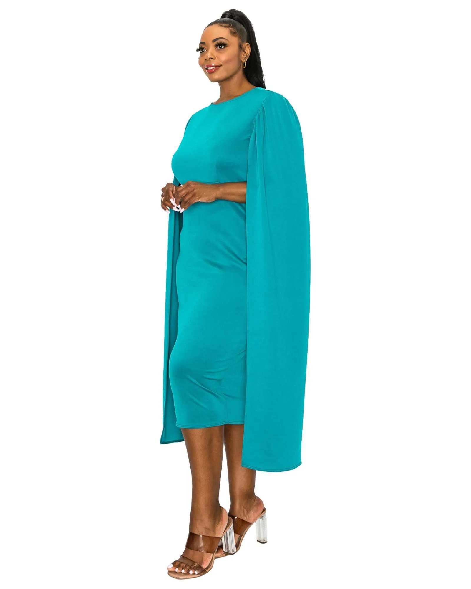 Naomi Cape Dress | Jade