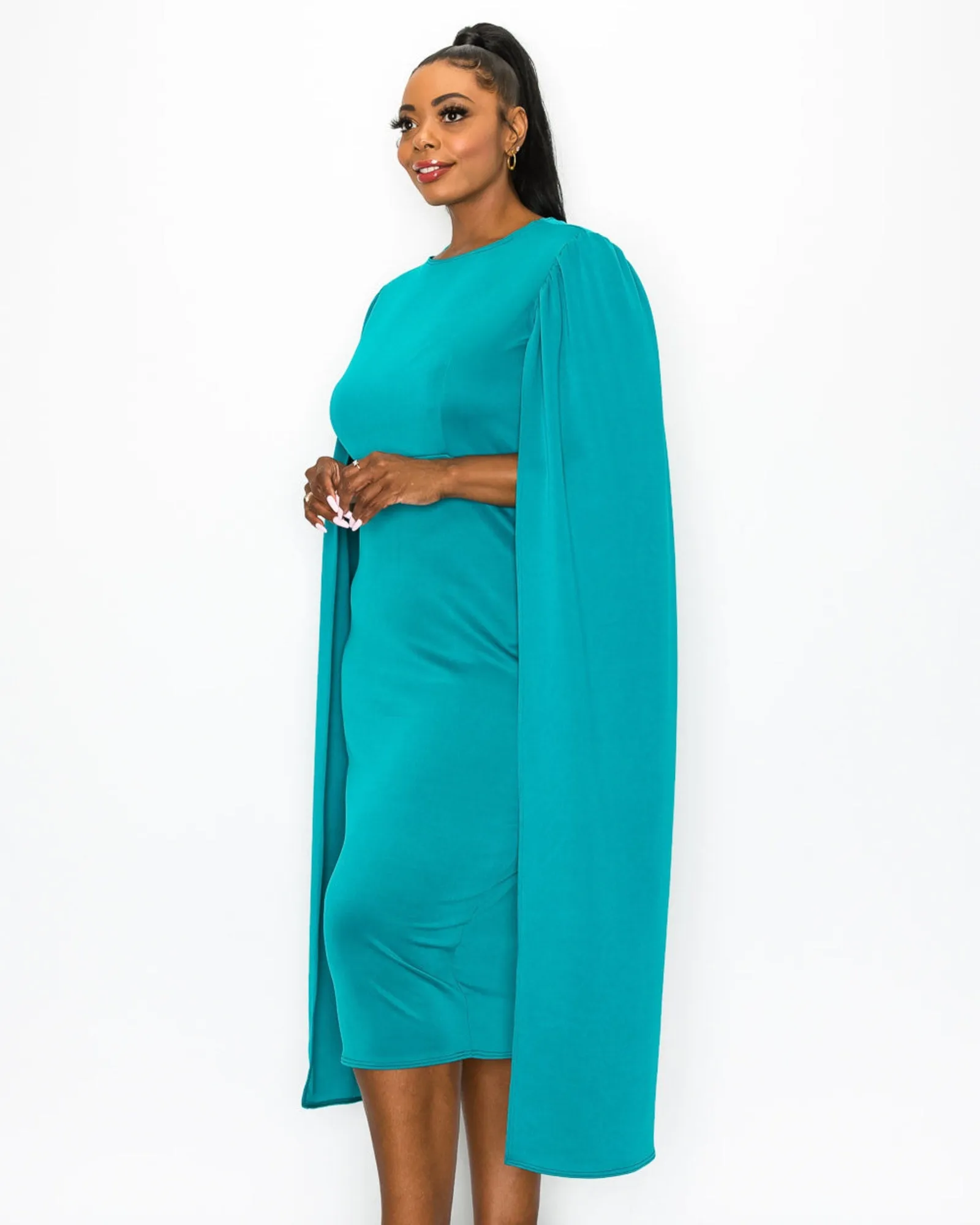 Naomi Cape Dress | Jade