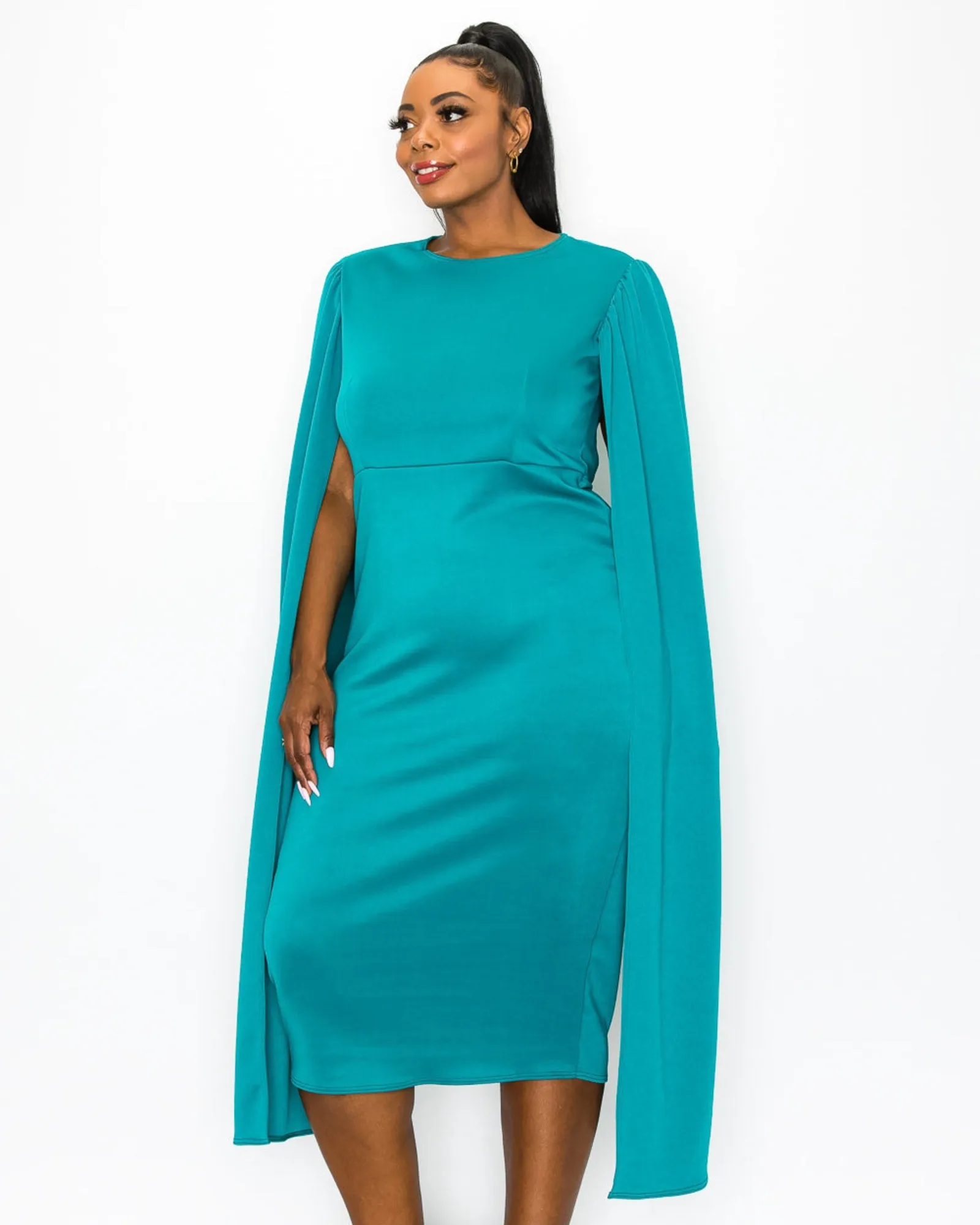 Naomi Cape Dress | Jade