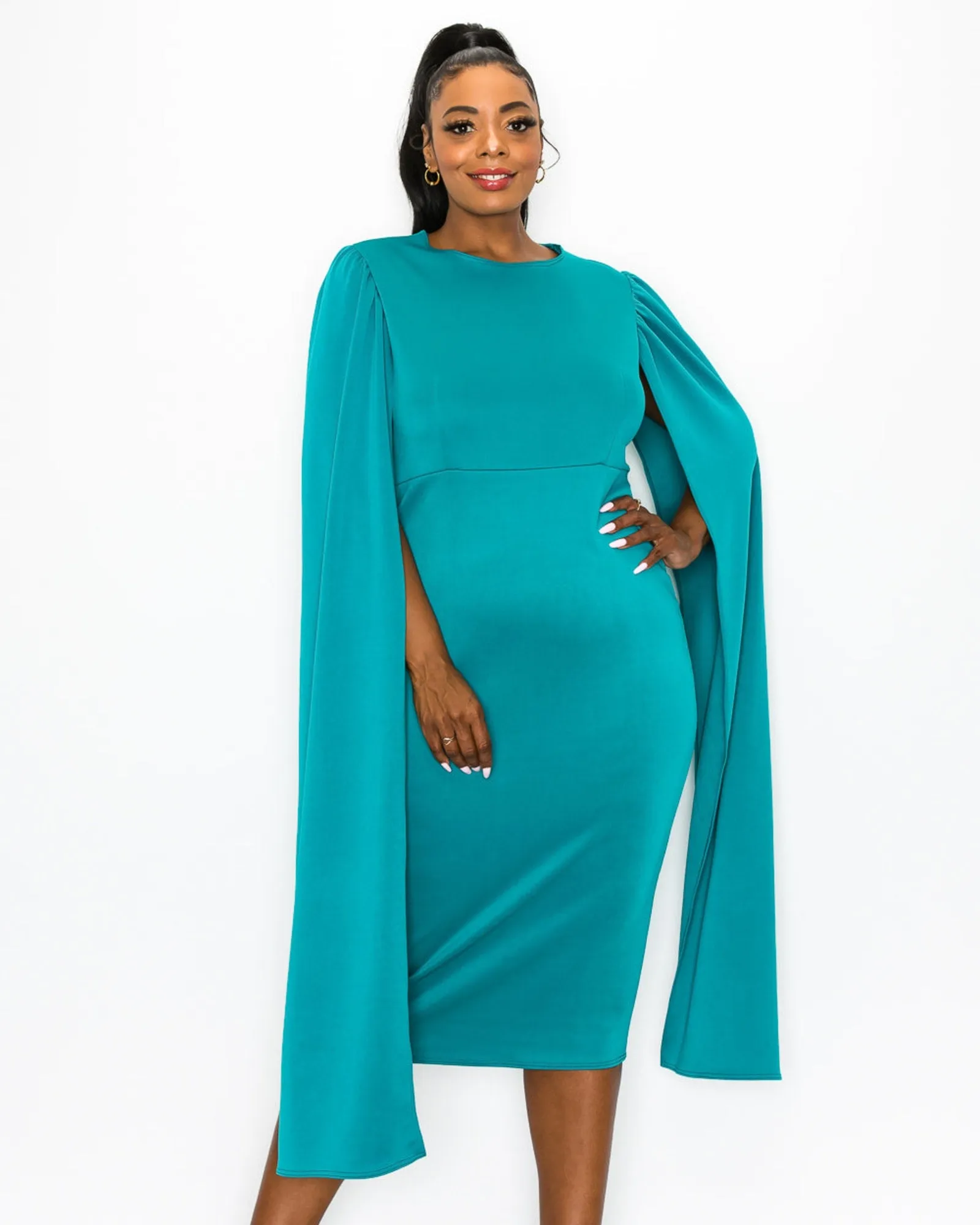 Naomi Cape Dress | Jade