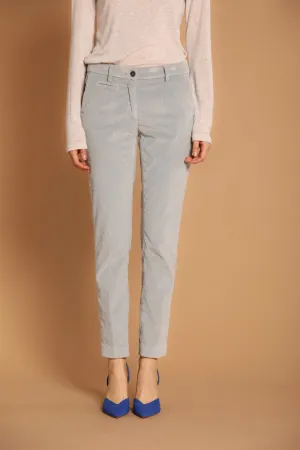 New York Slim pantalone chino donna in velluto a coste slim fit