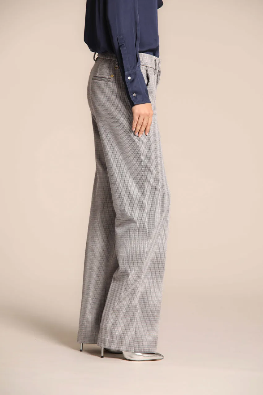 New York Straight pantalone chino donna in jersey con micro fantasia con lurex straight fit