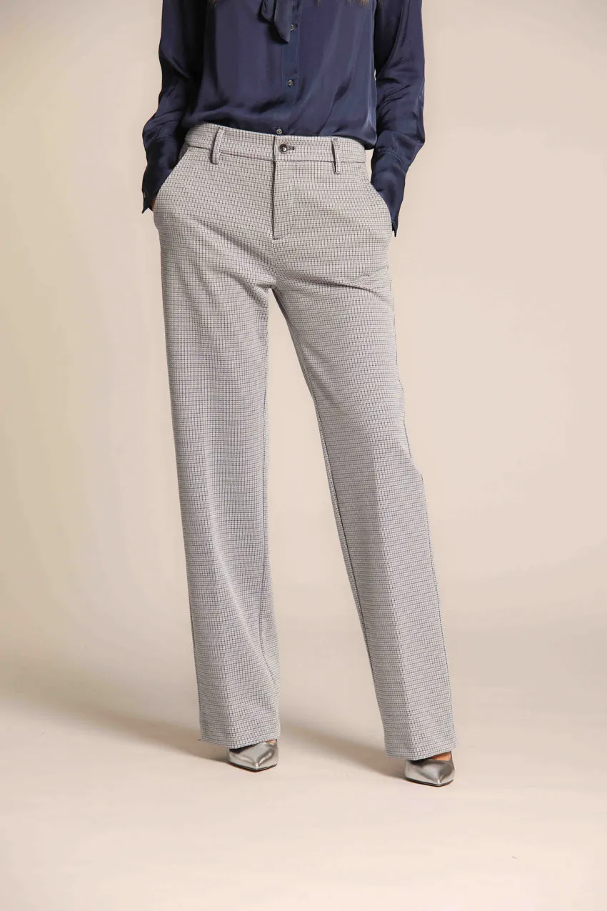 New York Straight pantalone chino donna in jersey con micro fantasia con lurex straight fit