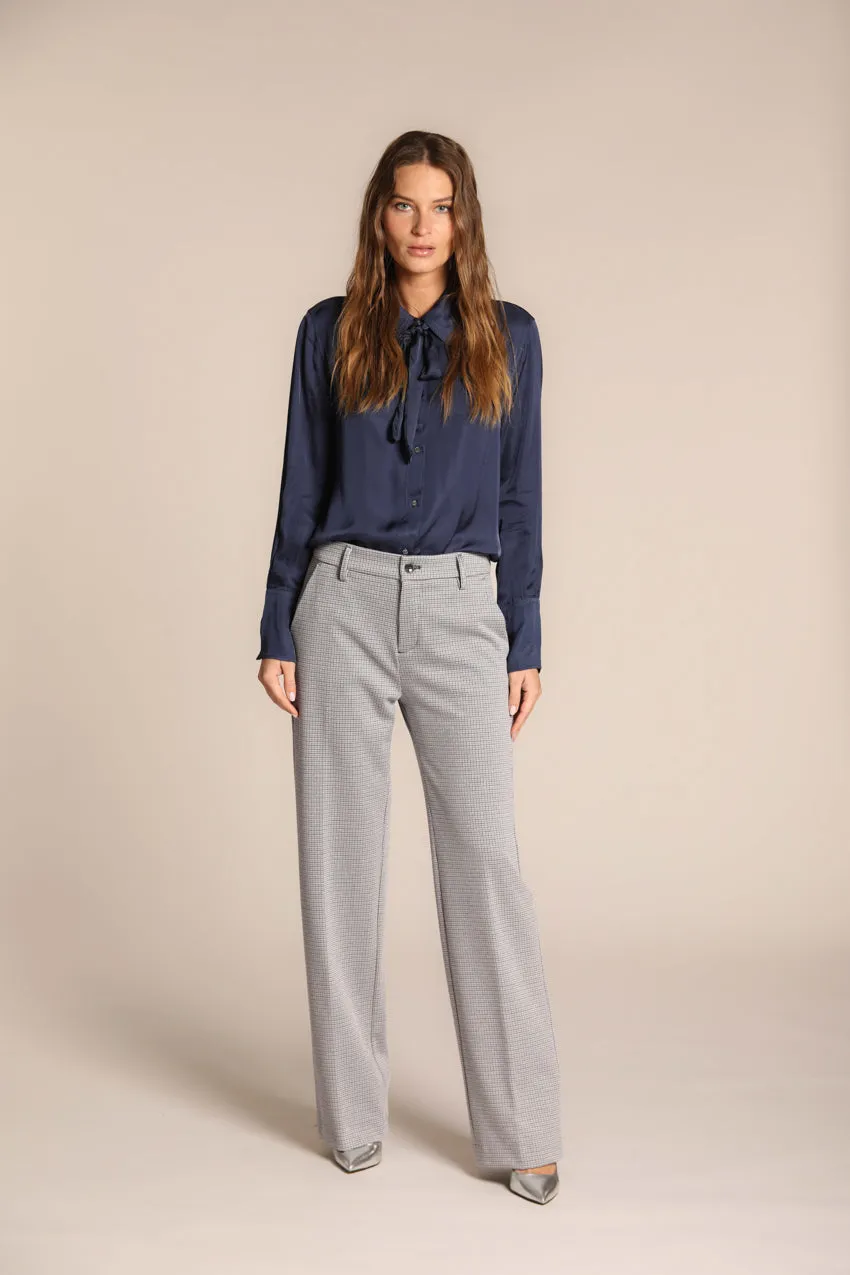 New York Straight pantalone chino donna in jersey con micro fantasia con lurex straight fit