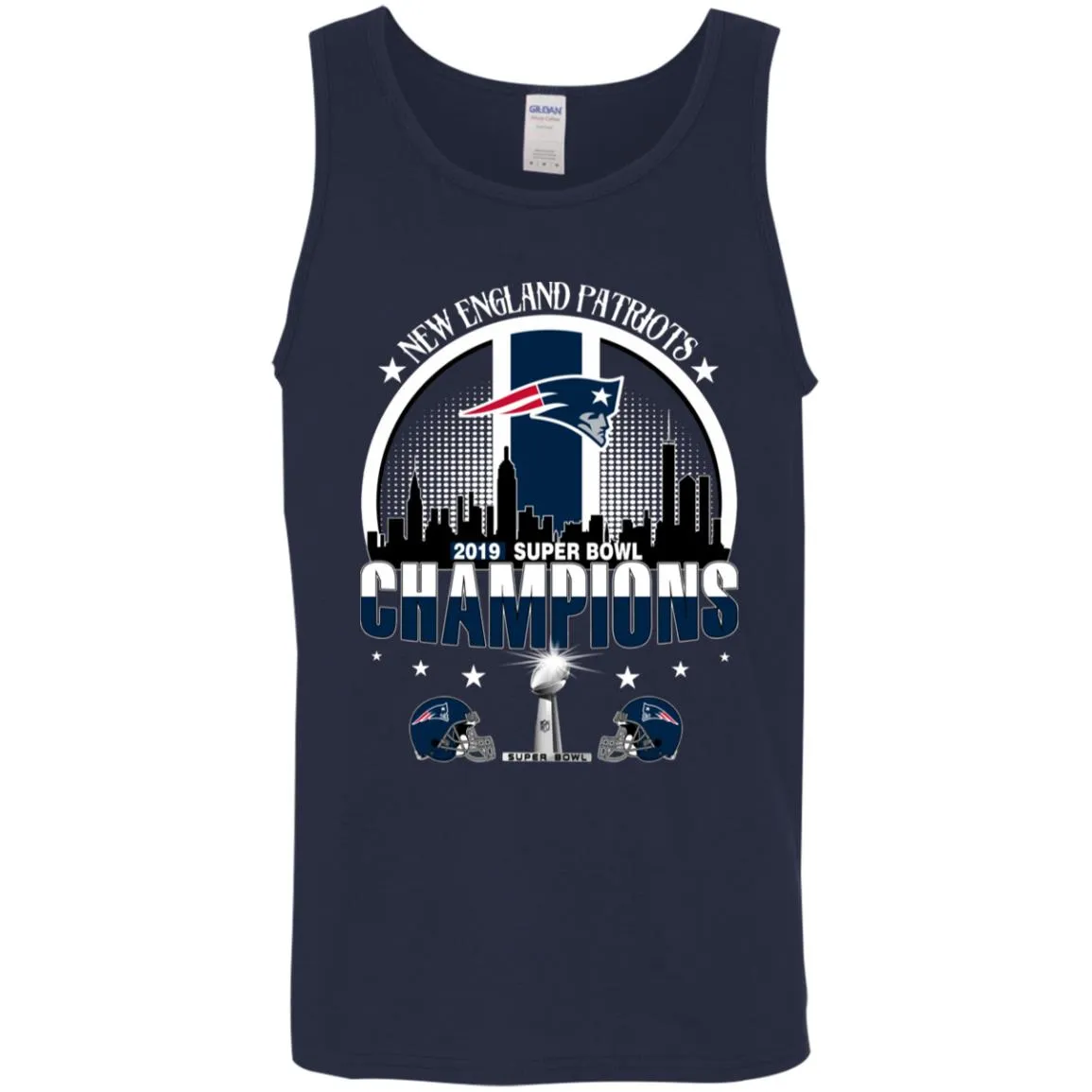 Nfl – New England Patriots 2019 Super Bowl Champions Football Men Cotton Tank