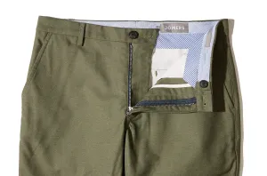 Nicolls (Slim) - Olive Reverse Sateen Chino