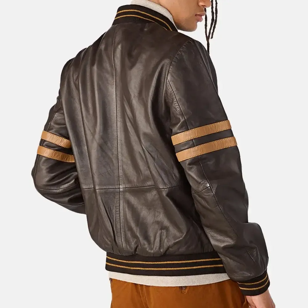 Odyssey Onyx Leather Jacket | Leather Bomber Jacket