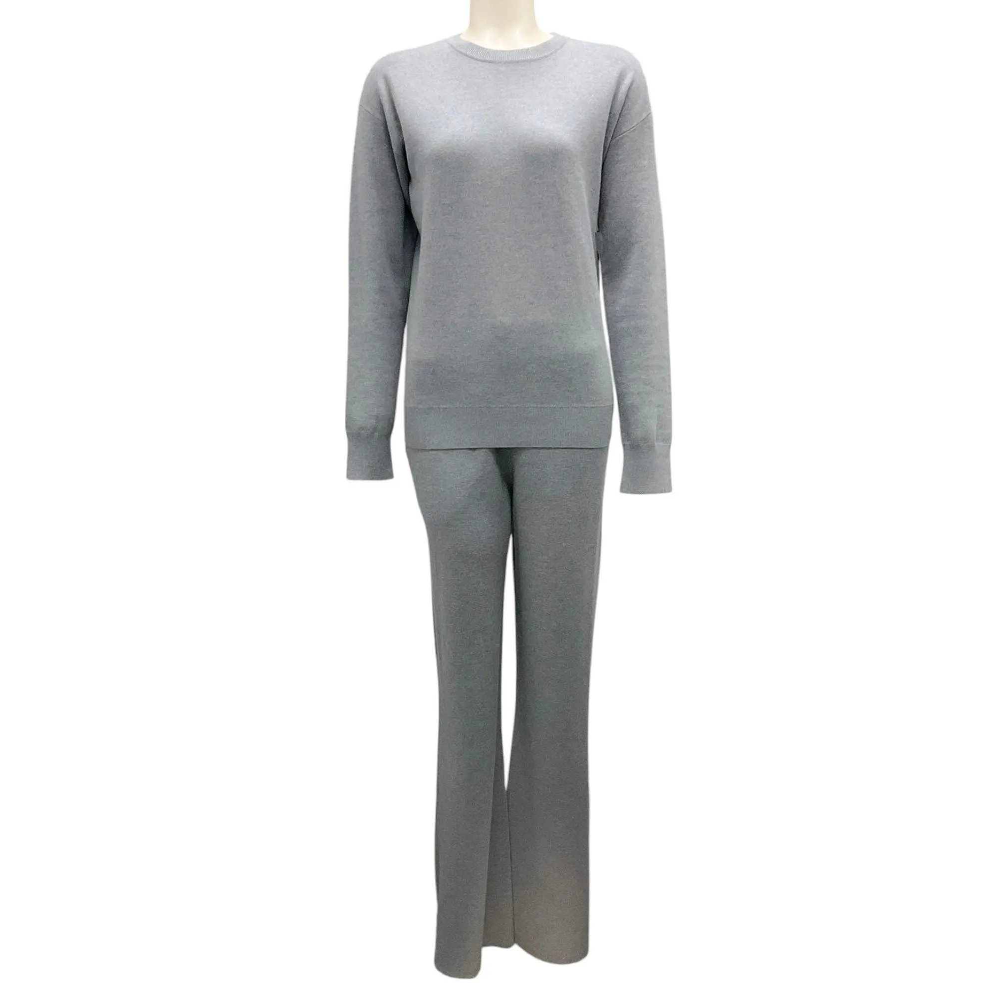 Olivia von Halle Grey Silk and Cashmere Knit Track Suit