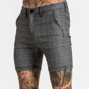 Oslo Chino Short  - Black/Grey Check