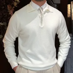 Oxford zipper sweater