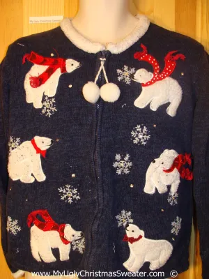 Polar Bear Party Cheesy Christmas Sweater