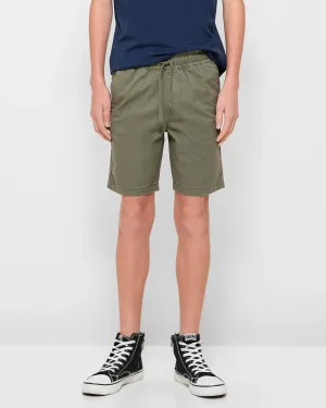 popular  Elastic Waist Chino Shorts - Green