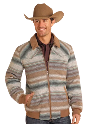 Powder River Serape Stripe Wool Bomber-DM92C04073