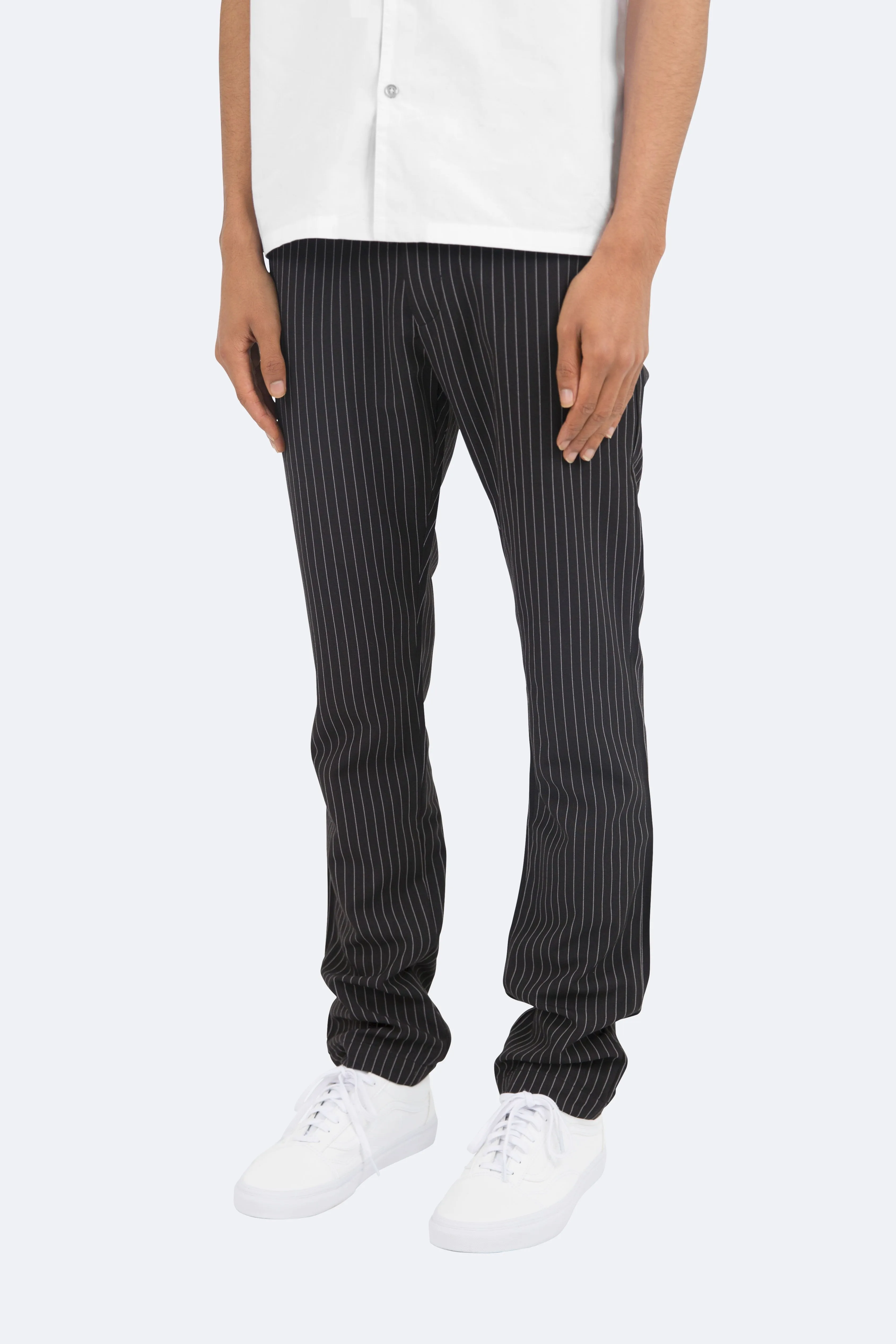 Relaxed Striped Pants - Black/White