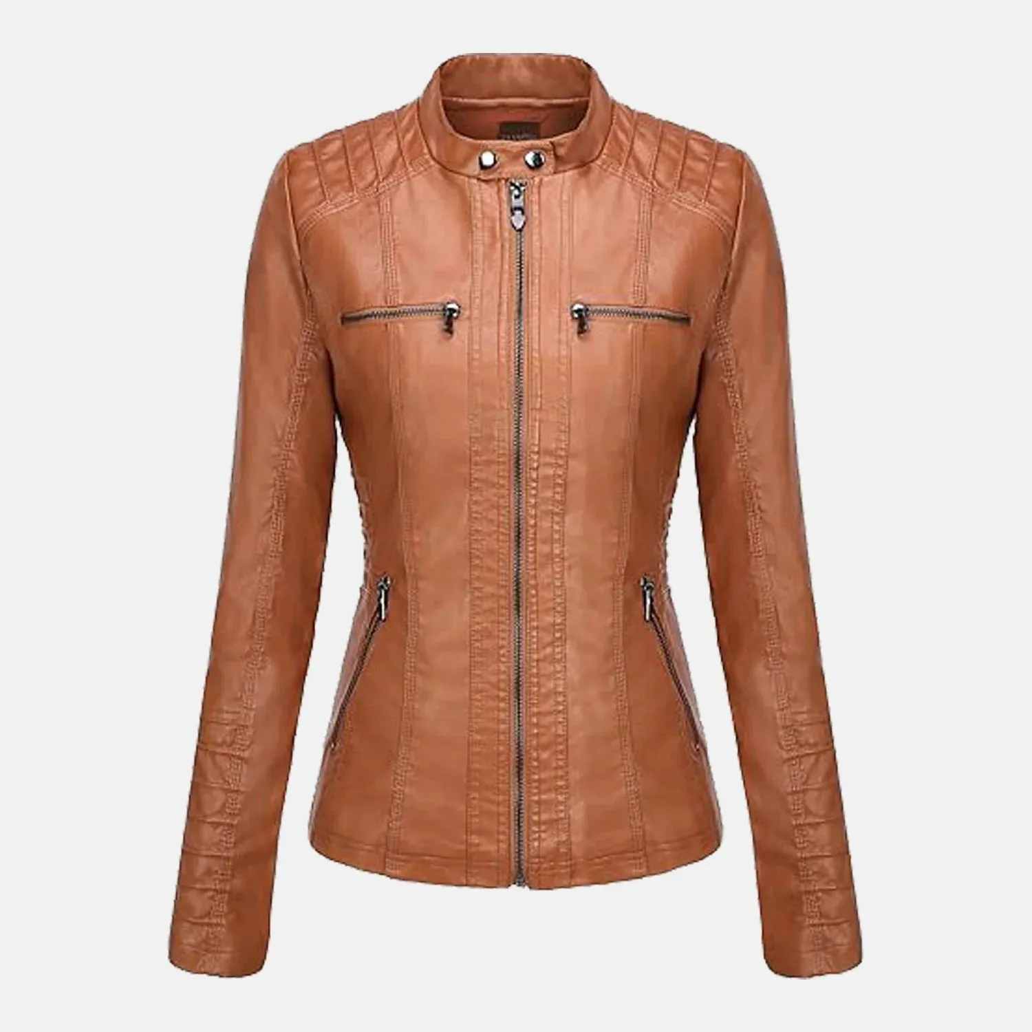 Roslyn Hooded Leather Bomber Jacket for Women | Order Now