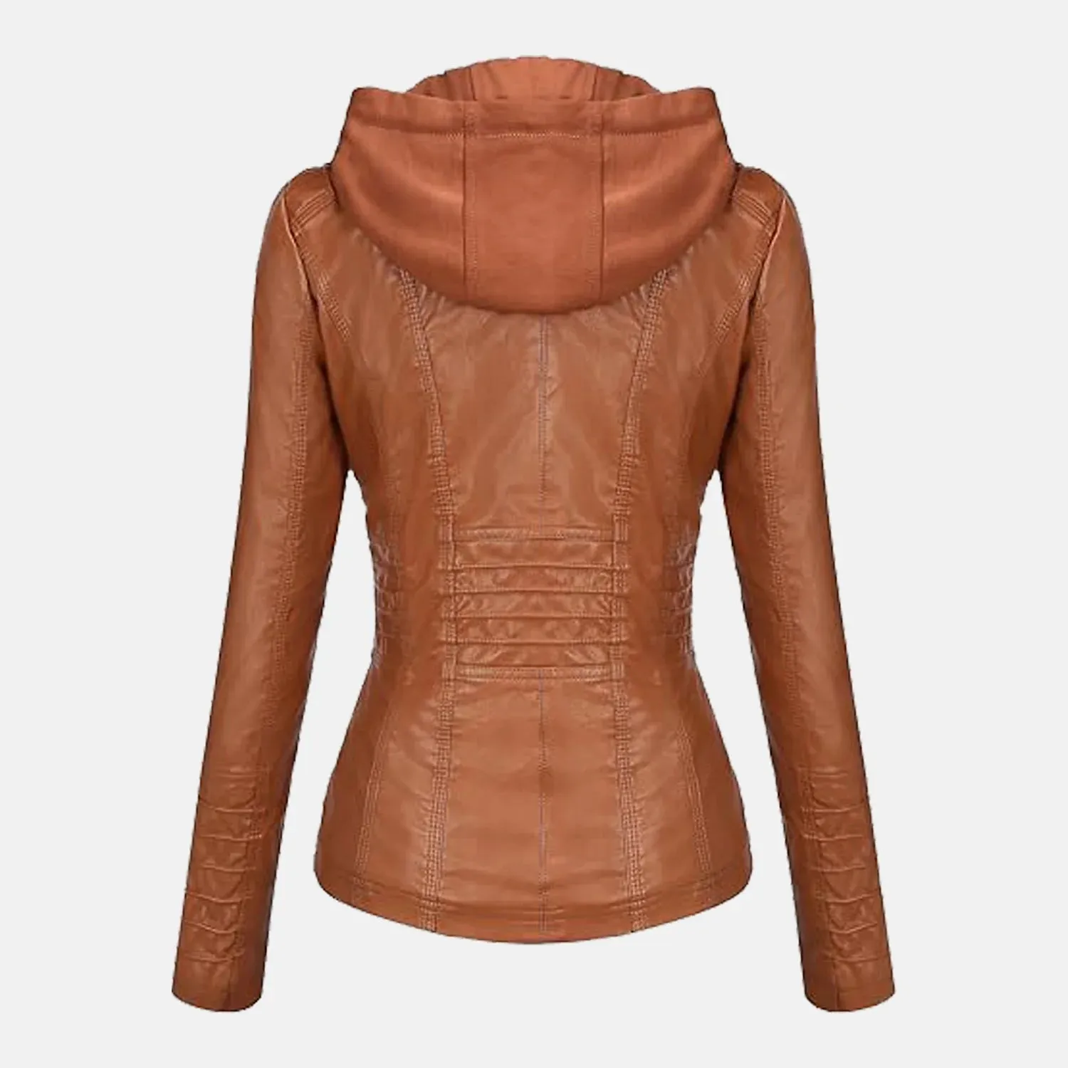 Roslyn Hooded Leather Bomber Jacket for Women | Order Now