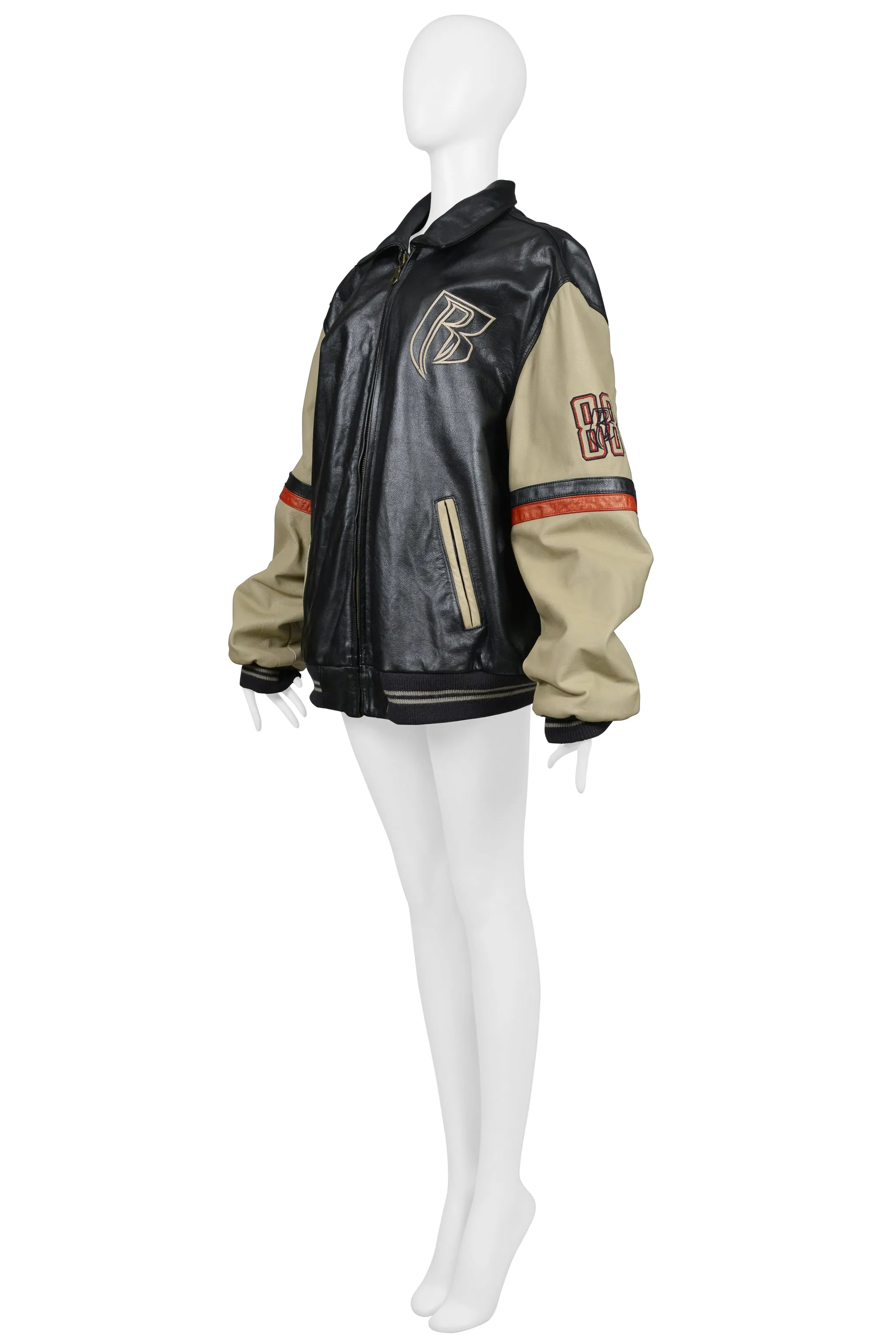 RUFF RYDERS UNISEX LEATHER BOMBER JACKET