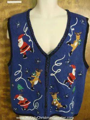 Santa and Reindeer Friend Horrible Christmas Sweater Vest