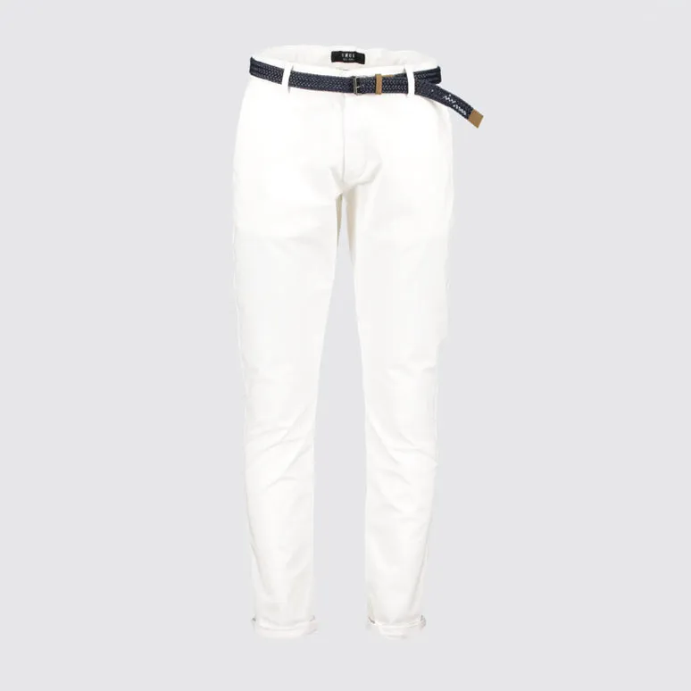 SM - Men 'White' Cotton Slim Fit Chino Pant SM871