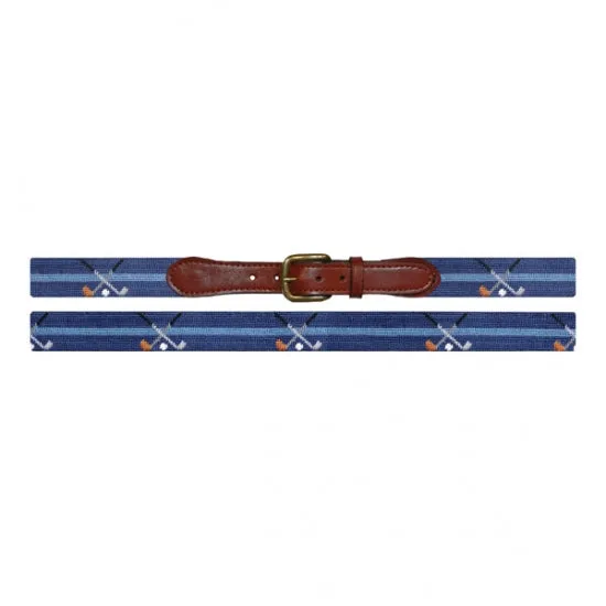 Smathers & Branson Crossed Clubs Needlepoint Classic Navy Belt