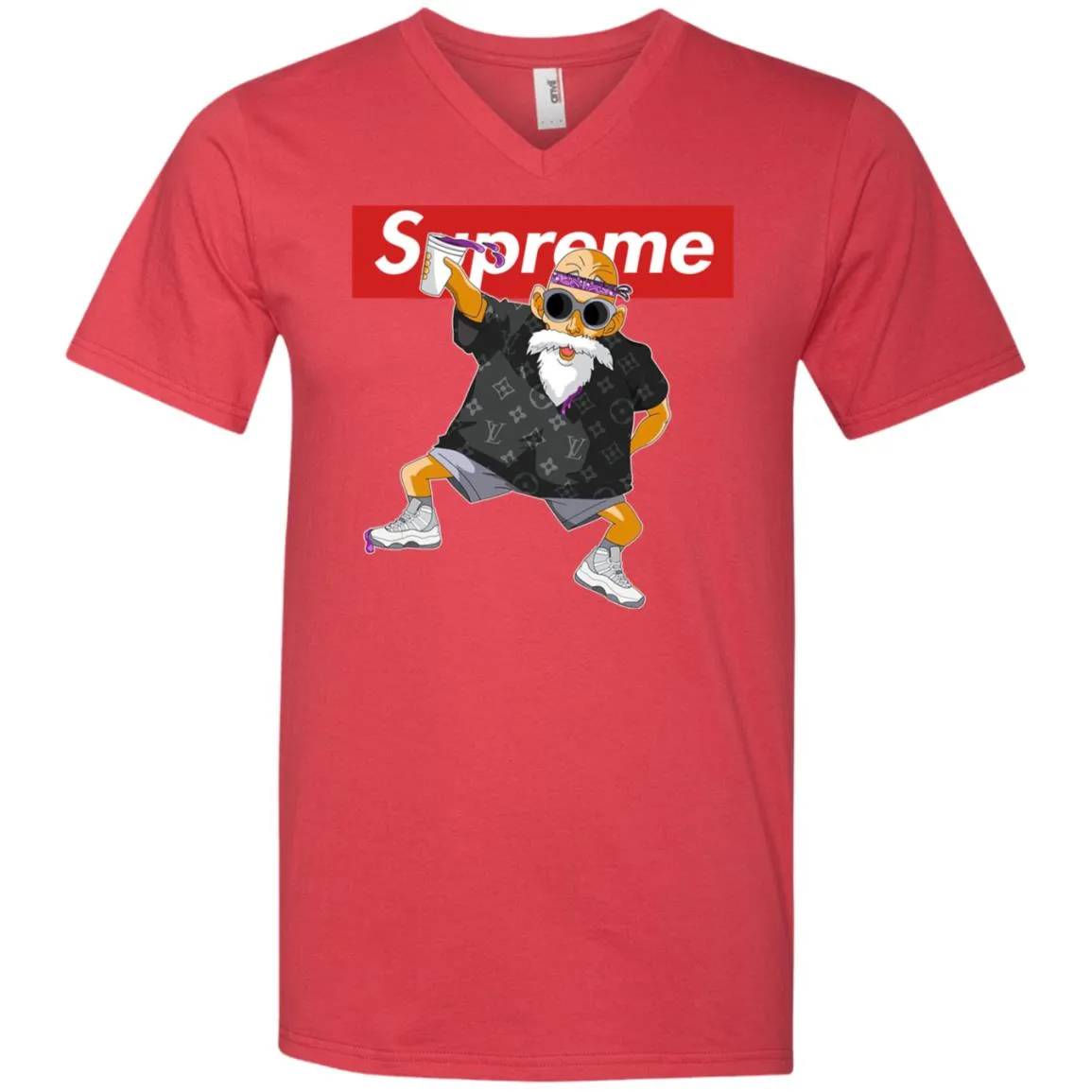 Supreme Kame Sennin Turtle Men V-Neck T-Shirt