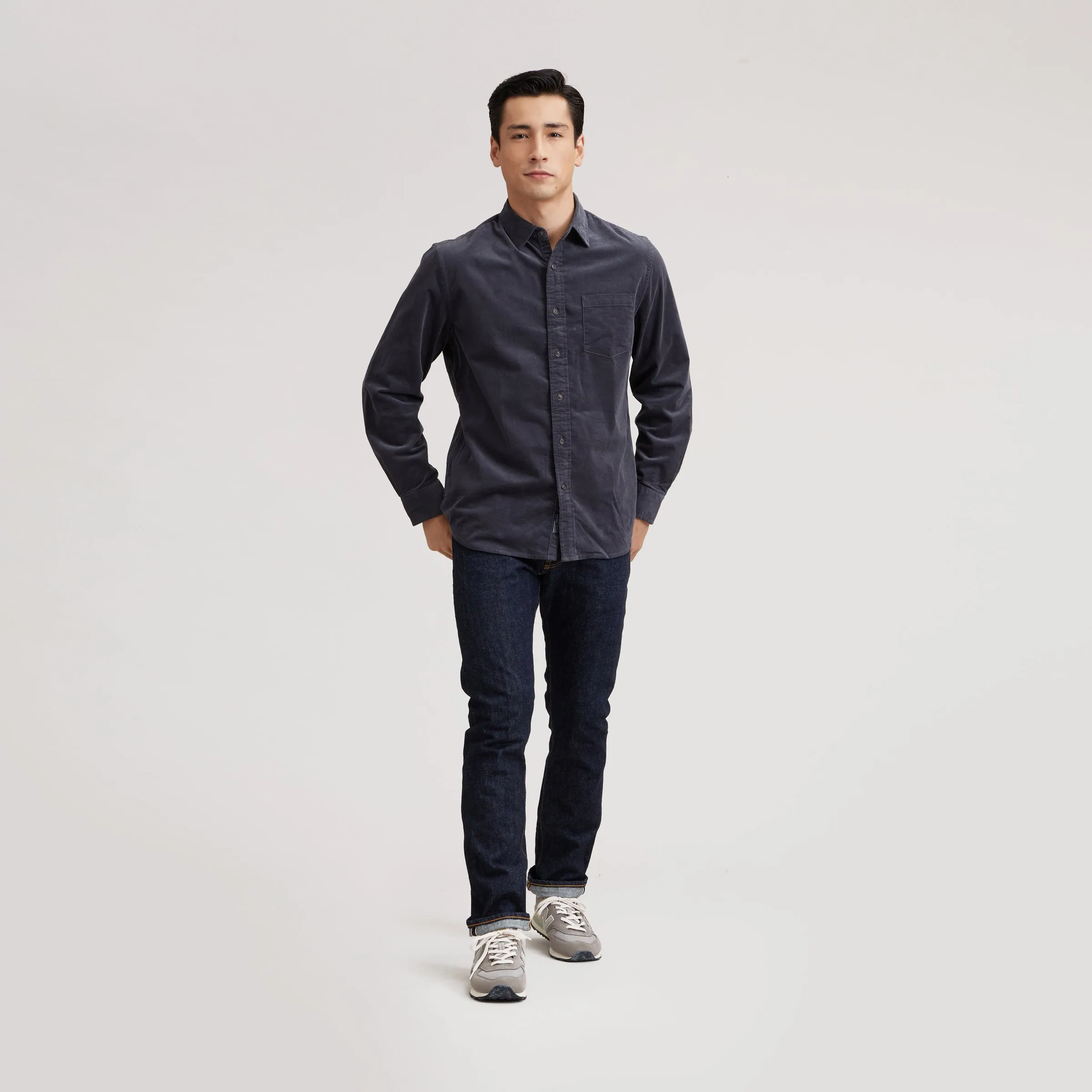 Sutherland Stretch Corduroy Shirt - Pewter