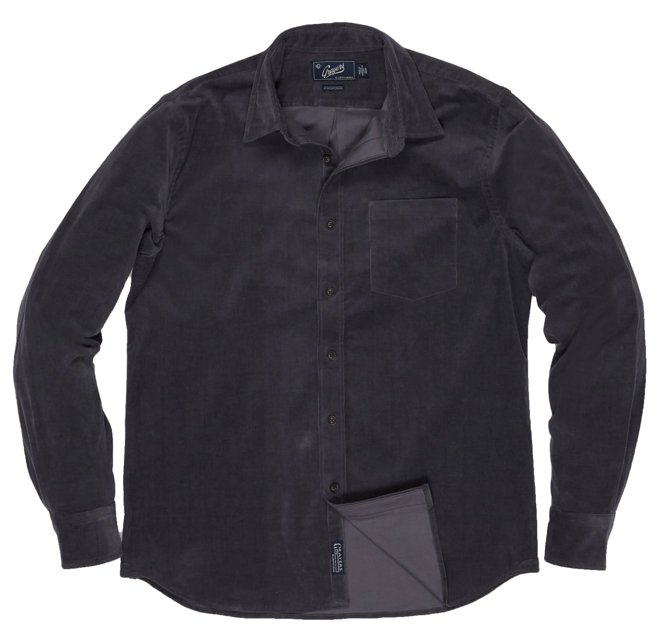 Sutherland Stretch Corduroy Shirt - Pewter