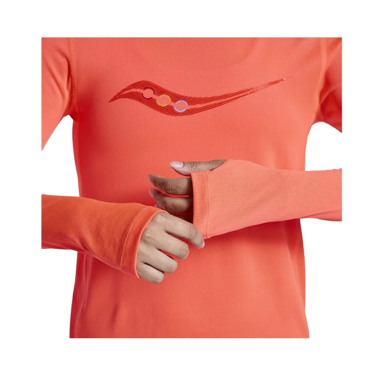 T-Shirt Saucony Stopwatch Long Sleeve Coral Women's