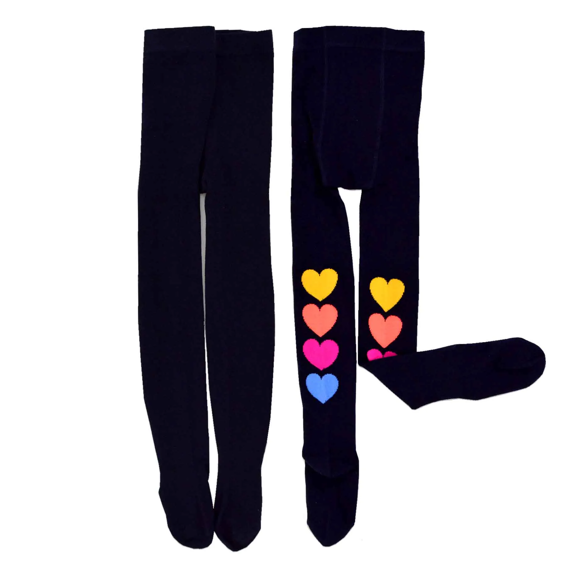 TeeHee Socks Kid's Casual Cotton Tights Stripe Heart 3-Pack (K1600)