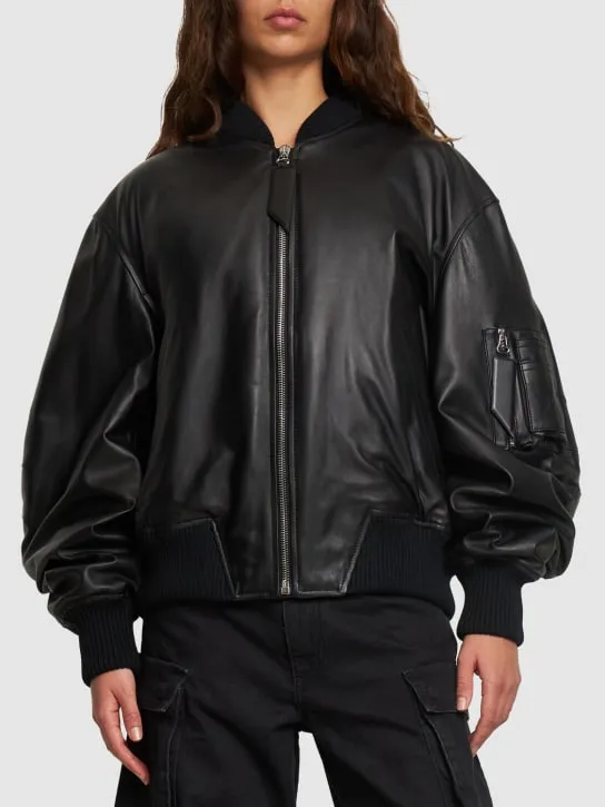 The Attico   Anja Napa leather bomber jacket 