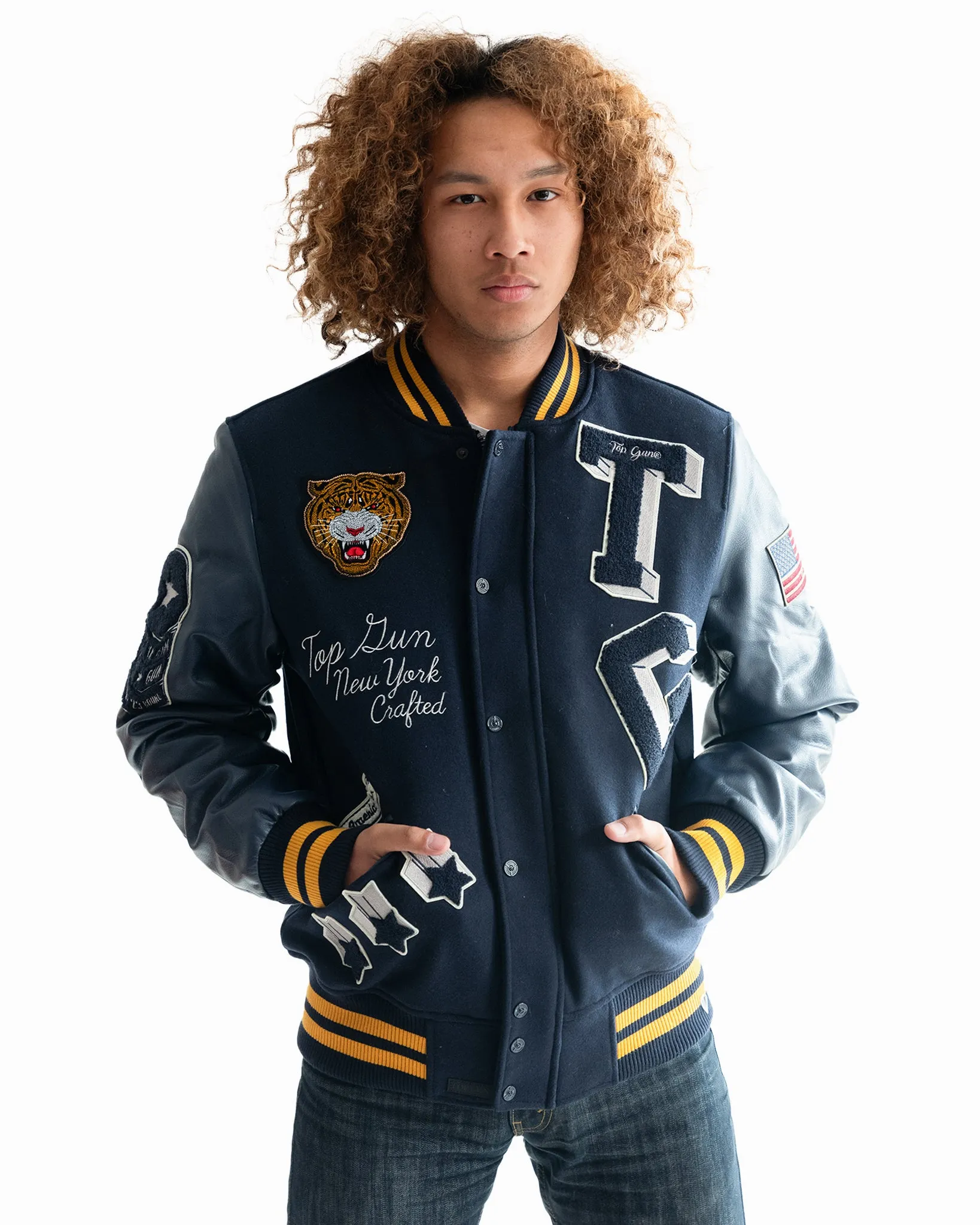 TOP GUN® MEN'S "TIGER" VARSITY JACKET