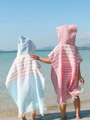 Towel to Go Kids Hooded Beach Poncho Rosa