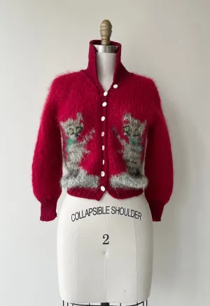 Twin Kitties Mohair Cardigan | 1950s