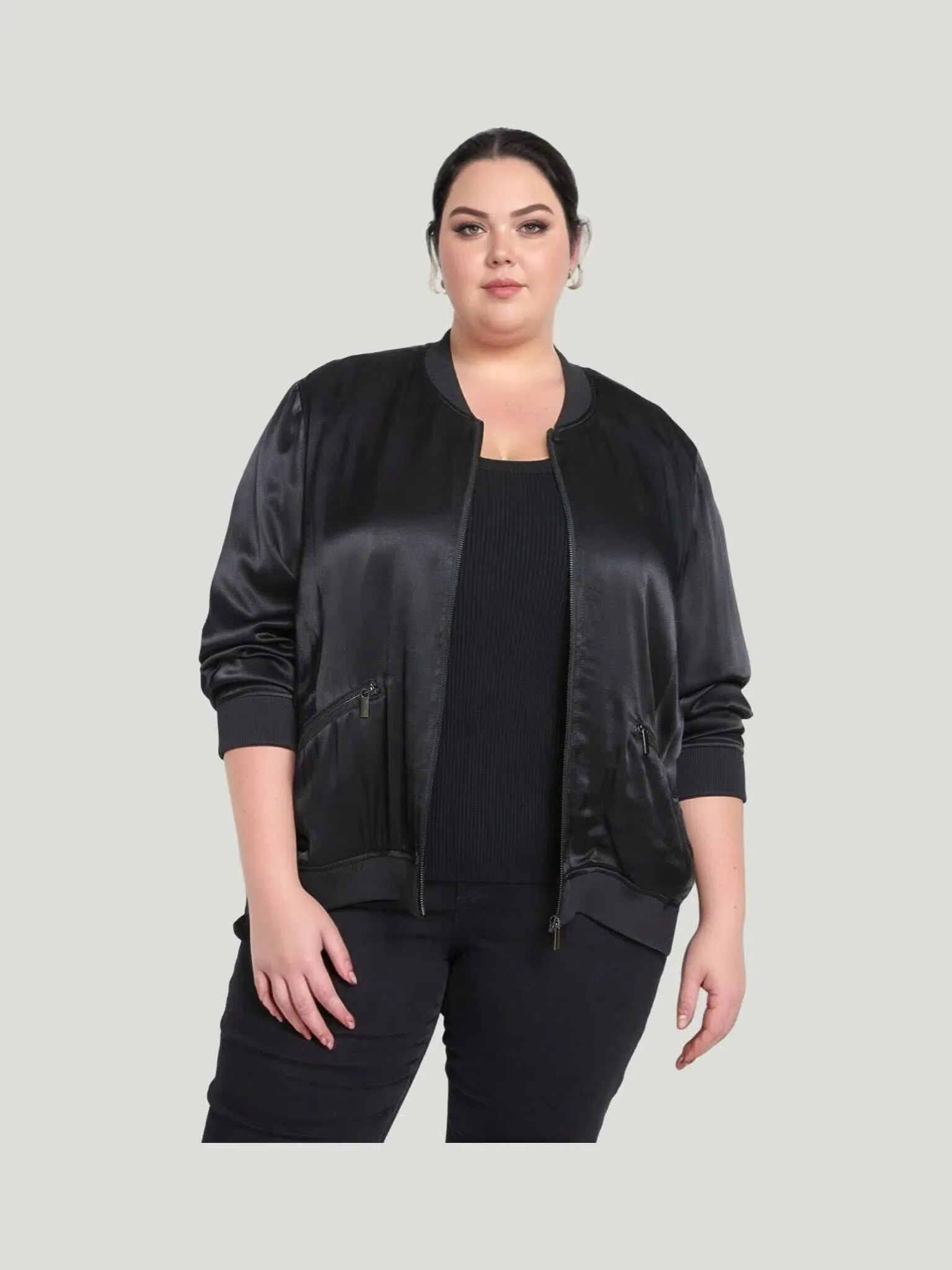 Universal Standard Satin Bomber Jacket