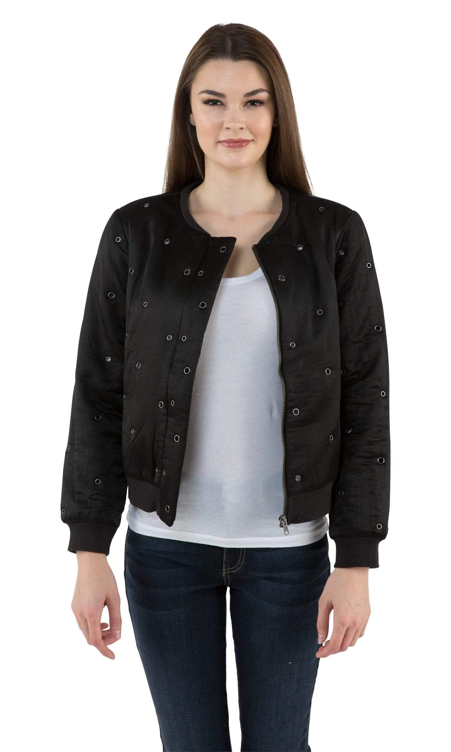 Velvet by Graham & Spencer Viviette Grommet Bomber Jacket