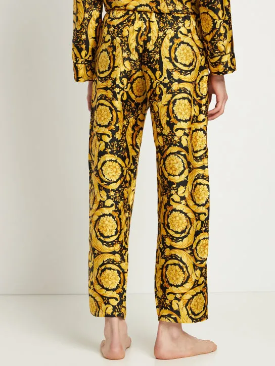 Versace   Baroque print silk twill pants 