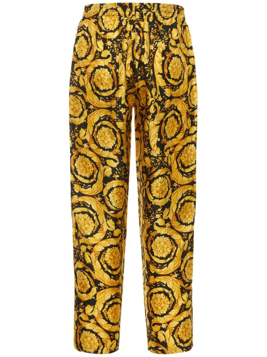 Versace   Baroque print silk twill pants 