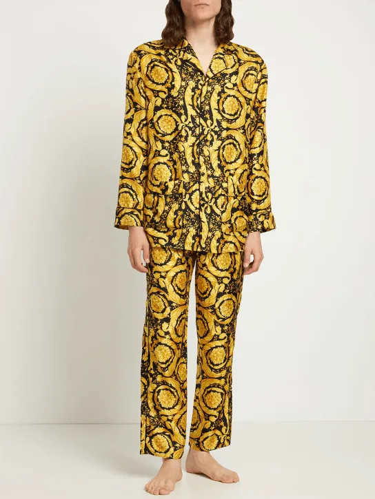 Versace   Baroque print silk twill pants 