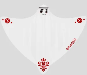 World Cup Moscot Cape Cloak 2022 Qatar World Cup Mascot La&#39;eeb Cape Women Hijab Kids Moscot Cape World Cup Cosplay Costume Hijab