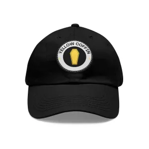 Yellow Coffin Dad Hat with Leather Patch